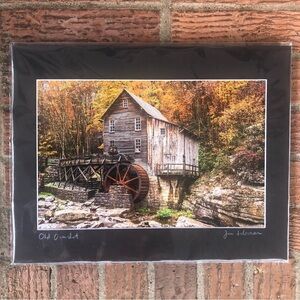 Jim Solomon Signed Print Old Overshot, Glade Creek Grist Mill Babcock State Park